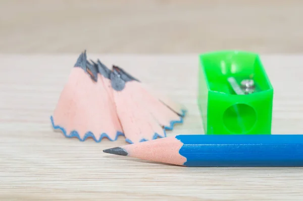 A pencil sharpener shavings on — Stock Photo, Image
