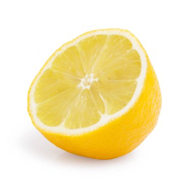 Dilimlenmiş Limon beyazda izole edilmiş