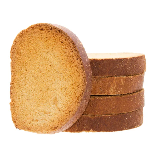 ?fette biscottate isolate su bianco — Foto Stock