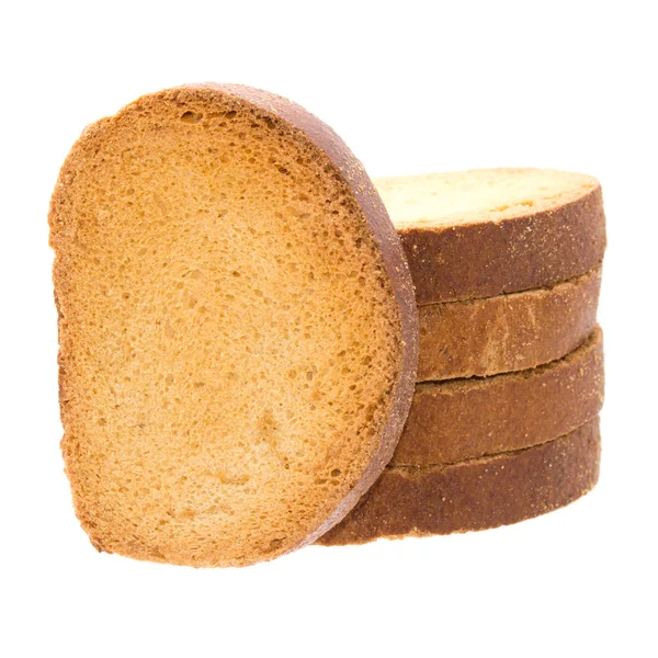 ?fette biscottate isolate su bianco — Foto Stock