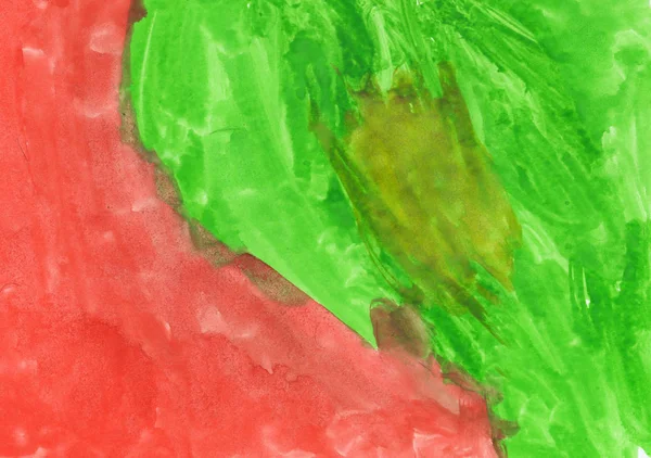 Зеленый и красный абстрактный акварель — стоковое фото
