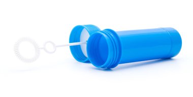 Beyaz arka planda izole edilmiş plastik sabun köpüğü şişesi.