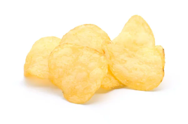 Chips brambory izolované na bílém pozadí — Stock fotografie