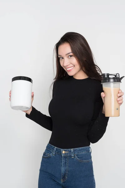 Woman With Shake — Stock Photo, Image