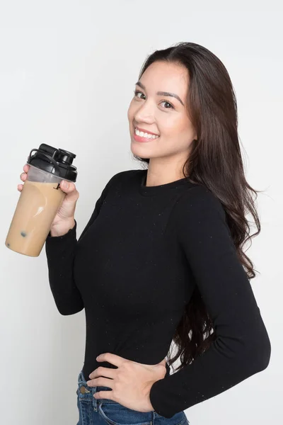 Woman With Shake — Stock Photo, Image