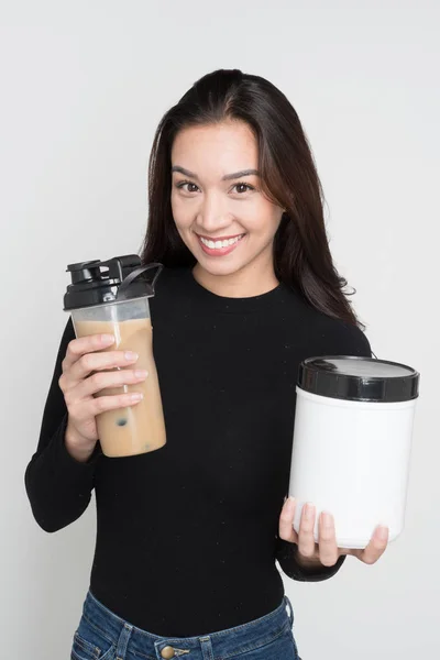 Woman With Shake — Stock Photo, Image