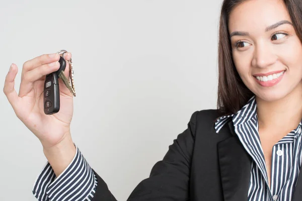 Pengusaha wanita di latar belakang putih — Stok Foto