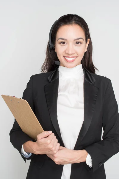 Geschäftsfrau auf weißem Hintergrund — Stockfoto