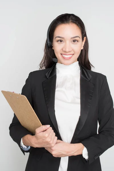 Empresaria sobre fondo blanco — Foto de Stock