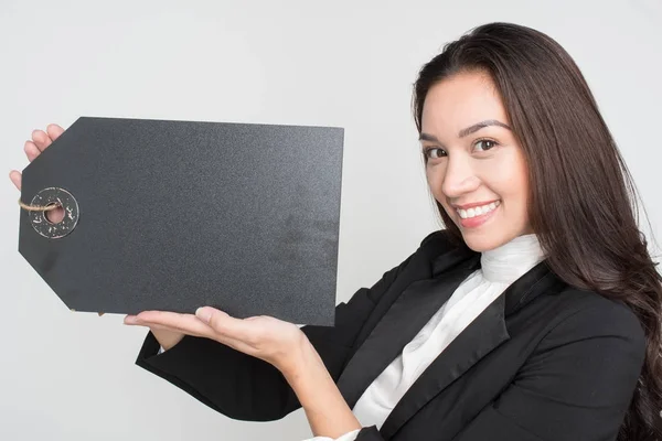 Empresaria sobre fondo blanco — Foto de Stock