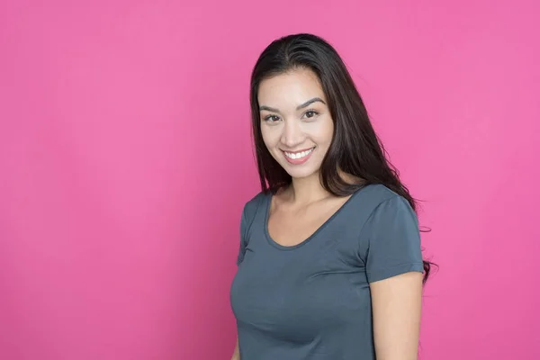 Woman On Pink Background — Stock Photo, Image