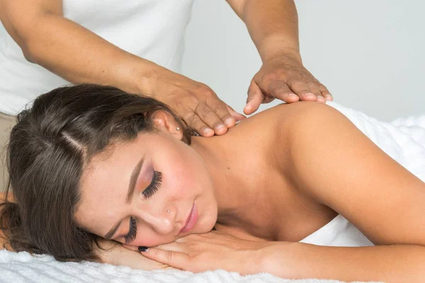 Woman Getting Massage — Stock Photo, Image