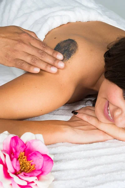 Hispanic Woman Getting Massage — Stock Photo, Image