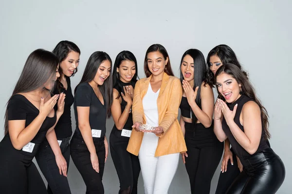 Beauty Pageant Contestants In Training Stock Picture