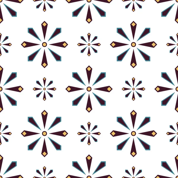 Eps10 fil. Sömlös blommig geometriska mönster. Vintage bak — Stock vektor