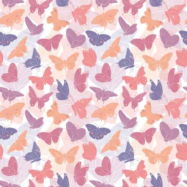 Vector colorful butterflies seamless pattern background illustration — 스톡 벡터