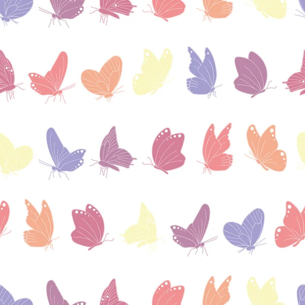 Vector mariposas coloridas textura sin costuras patrón fondo ilustración — Vector de stock