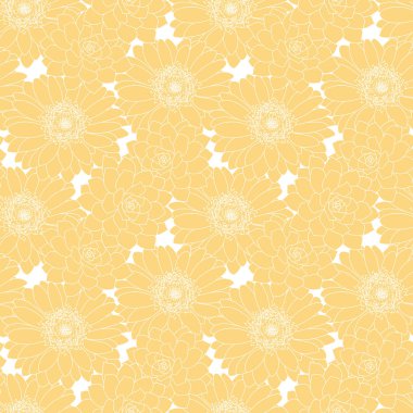 Vektör sarı çiçekler bahçe pürüzsüz desen arkaplan