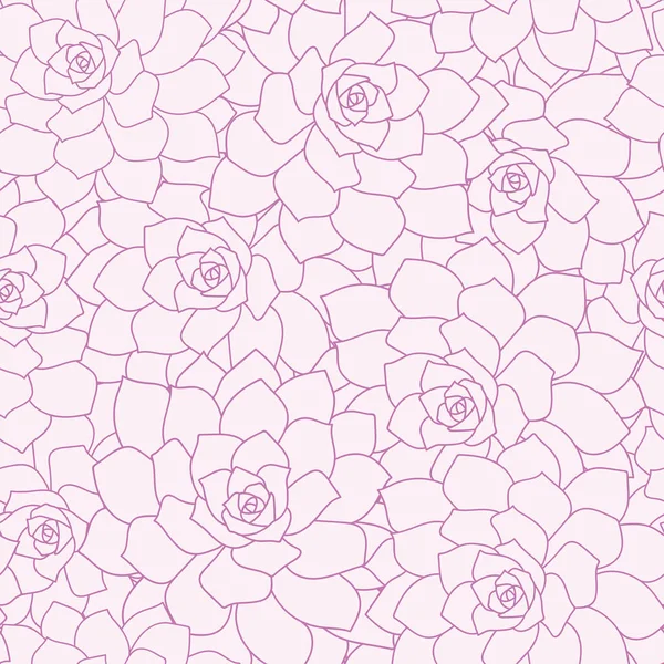 Lila lineare saftige Blumen nahtlose Muster Hintergrund — Stockvektor