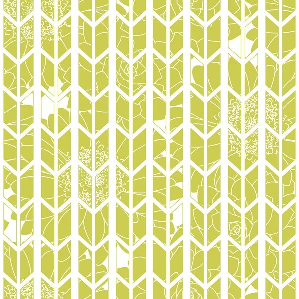 Vector verde geometría floral sin costura patrón de fondo — Vector de stock