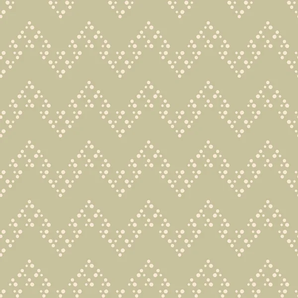 Vector Green Dotted Zig Zag Lines Seamless Pattern Background — Stock Vector