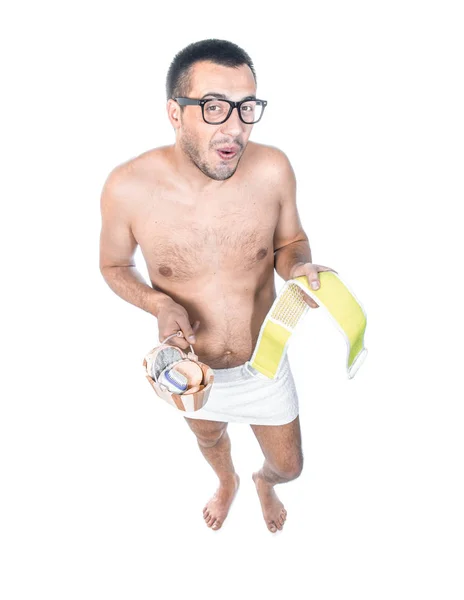 Man ready for bathing — Stock Photo, Image