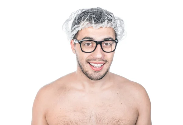 Legrační nahý muž — Stock fotografie