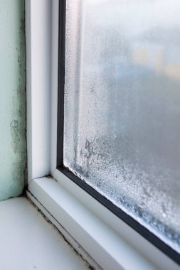 House Window With Damp And Condensation clipart