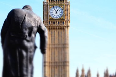 Miniaturised Shot Of Big Ben And Palace Of Westminster With Flags clipart