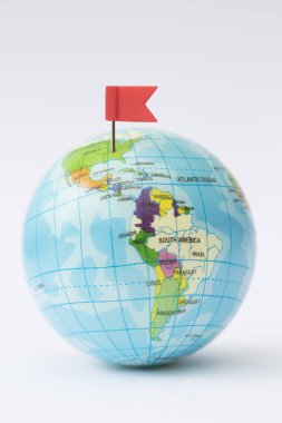 Model küre kırmızı bayrak Pin Kuzey Amerika ile