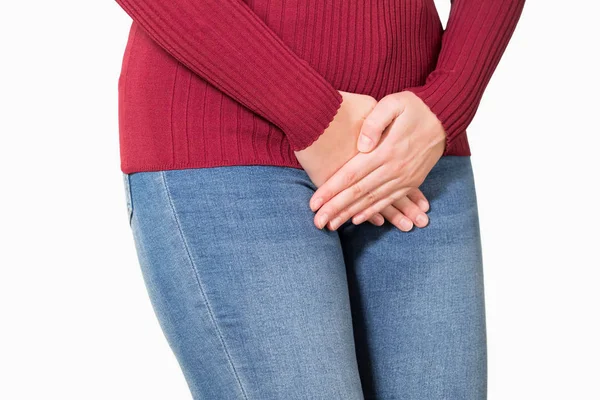 膀胱の問題に苦しんで女性のクローサー アップ — ストック写真