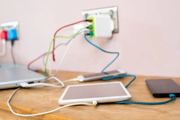 Selection Of Mobile Phones Digital Tablet And Laptop Computer Be — Stock Photo, Image