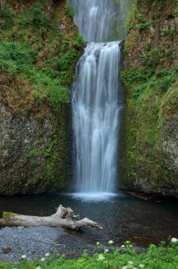 Columbia Nehri Boğazı 'nın yanındaki Multnomah Şelalesinin alt manzarası.