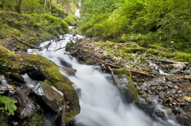 Portland Orego 'nun dışındaki Multnomah Şelalesi' ne yakın gelin şelalesi.