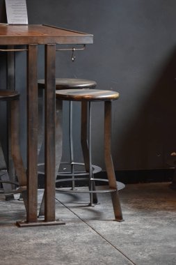Empty Bar Stools Pulled Up to the Table