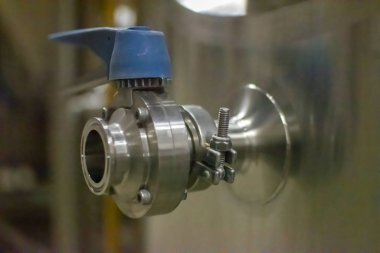 Stainless Steel Valve with Blue Handle