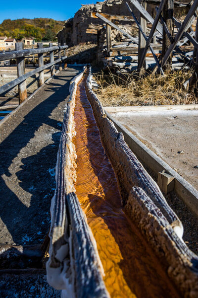 Salt valley of Anana, old salt mine from Alava, Basque Country, Spain