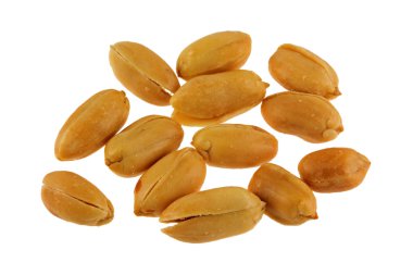 Kavrulmuş tuzlu fıstık, tuz beyaz izole ile groundnut