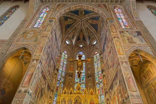 Interieur van de basiliek van het Heilig Kruis (Basilica di Santa Croce) — Stockfoto