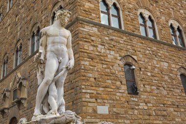 Portre, Çeşme, Neptün Signoria Meydanı ' nda (Piazza della Signoria) Floransa, İtalya