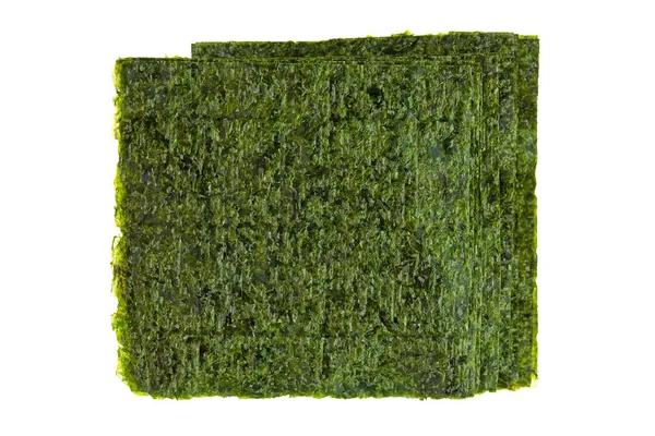 Sheet of dried roasted green seaweed (Nori) to cook Asian, Japanese food — Stock Photo, Image