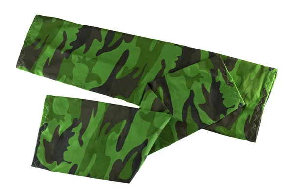 在绿色迷彩图案覆盖和保护臂脚蹬军靴套筒 — 图库照片