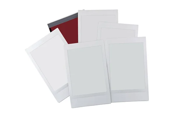 Set of blank empty photo frame cards with copyspace isolated on white — Stock Photo, Image