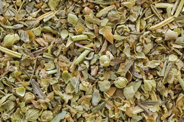 Macro close-up de mistura de tempero italiano seco. Especiarias para saborear dishe italiano — Fotografia de Stock