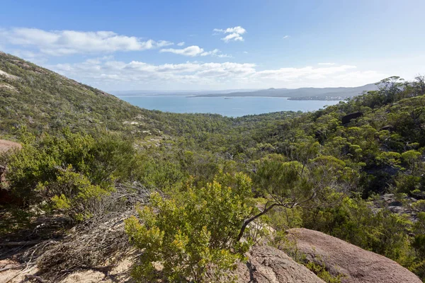 Steniga stigen och vegetation längs leden upp till Wineglass Bay lookout — Stockfoto