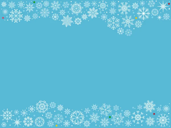 Conjunto de ilustração vetorial de flocos de neve brancos desenhados à mão como elemento de decoração de feriado de Natal — Vetor de Stock