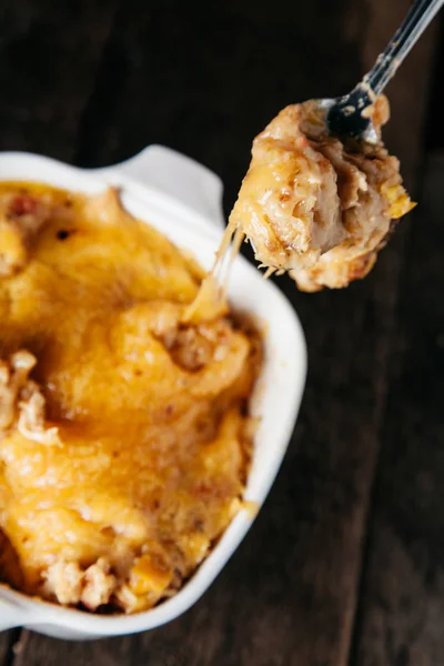 Creamy baked chicken casserole — Stock Photo, Image
