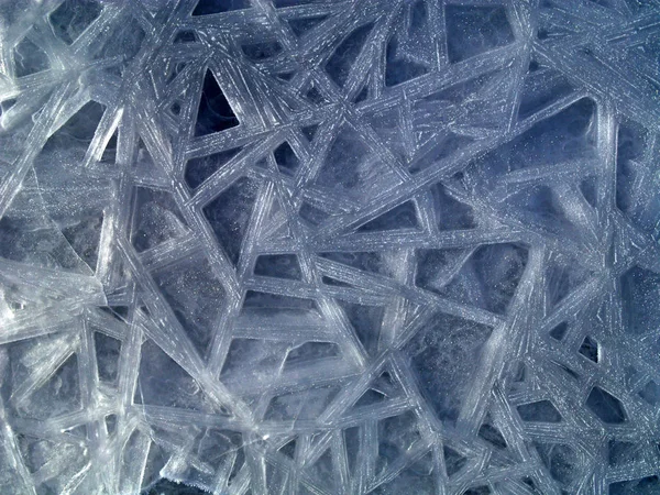 凍った川の表面に氷の結晶 — ストック写真