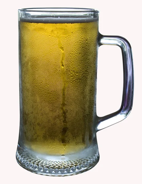 Склянка Пива Ізольована Білому Фоні — стокове фото