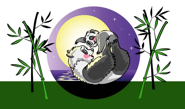 Panda anne ve bebek panda.
